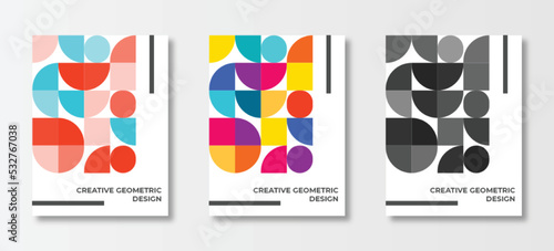 Modern abstract covers set, minimal covers design. Colorful geometric background, vector illustration.