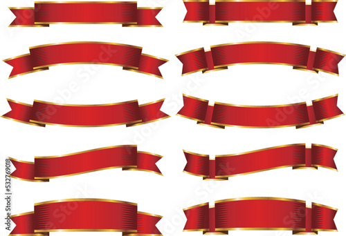 リボン　レッド金フチ