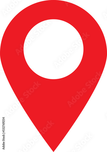 location pin icon on transparent. red location pin symbol. map pointer symbol. map pin sign.