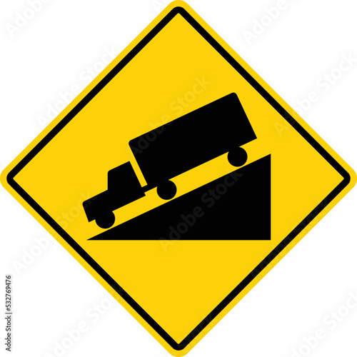 road sign - truck downhill