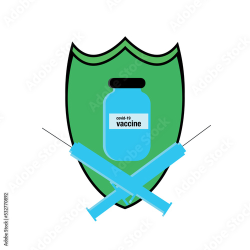 Vector image, the vaccine protects against the virus