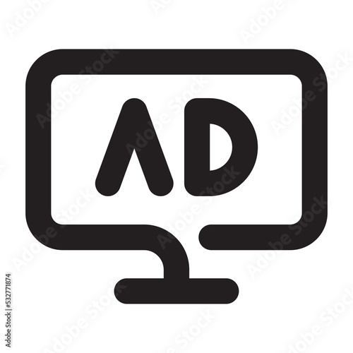 Browser ad block icon. Ad blocker or advertising concept vector illustration