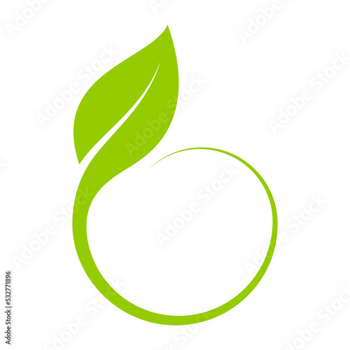 Leaf circle logo. Green tea or Green leaf vector illustration
