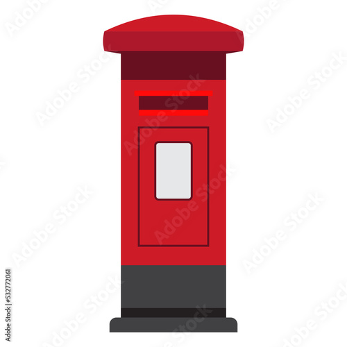 Fényképezés Post Box or Letter Box flat design icon