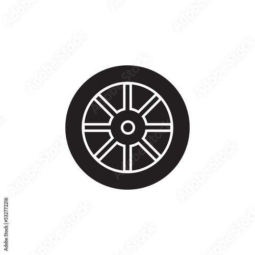 Graphic flat wheel icon for your design and website