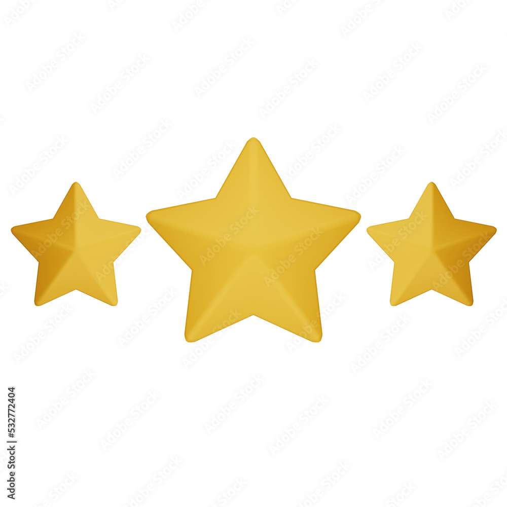 Golden stars for excellent evaluation from client and customer satisfaction concept by 3d render illustration Golden stars for excellent evaluation from client and customer satisfaction concept by 3d render illustration