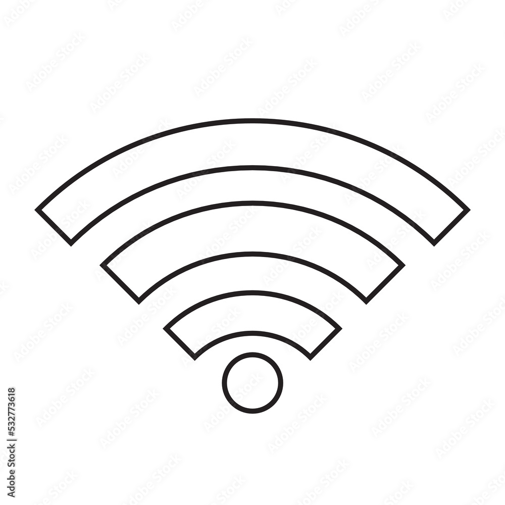 Graphic flat wi-fi icon for your design and website Graphic flat wi-fi icon for your design and website