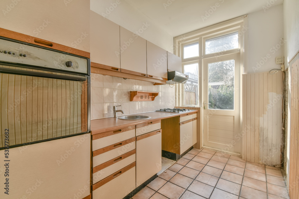Modern kitchen with white cabinets Modern kitchen with white cabinets