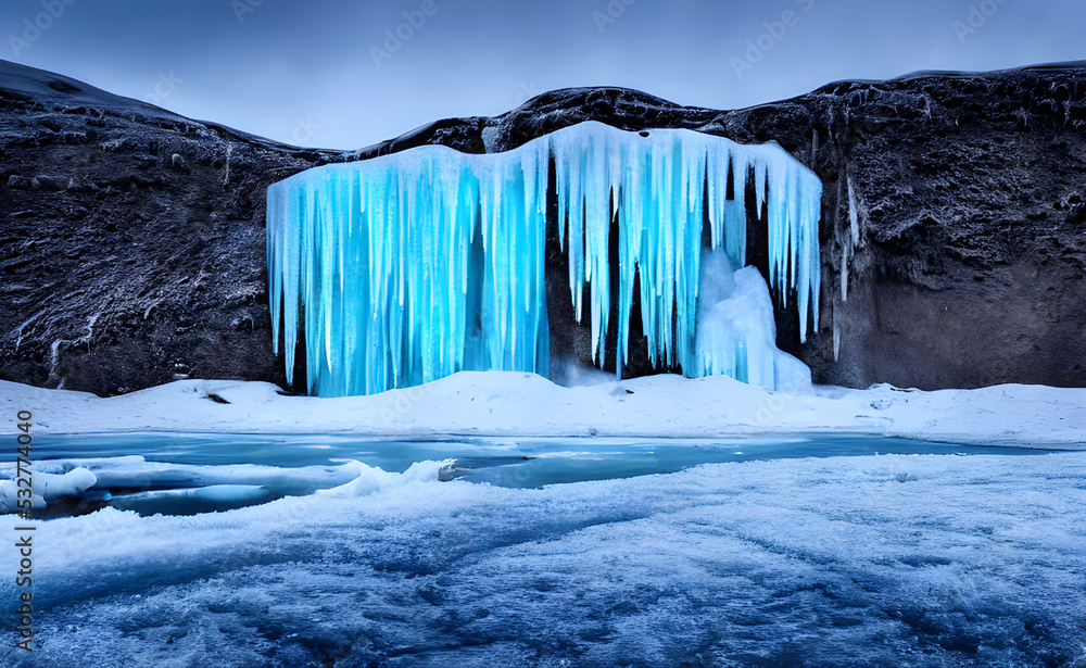 Frozen waterfall