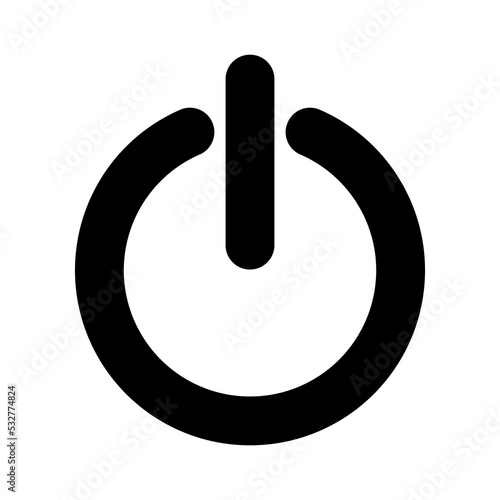 Power switch icon with a black style that is suitable for your modern business