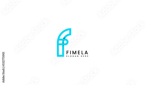 Fototapeta Naklejka Na Ścianę i Meble -  Initial Letter F Logo Design. Usable for Business and Company Branding Logos. Flat Vector Logo Design Template Element.