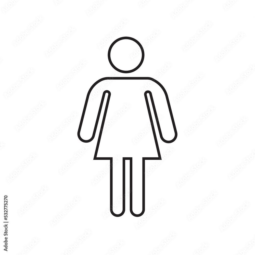 Graphic flat female icon for your design and website Graphic flat female icon for your design and website
