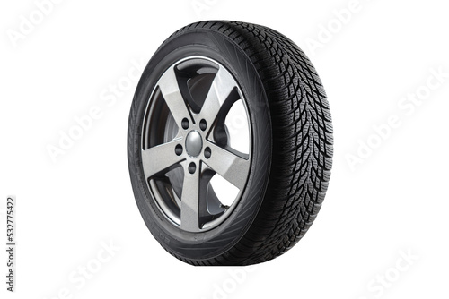 Fotografia Winter tire with alu rim on free On isolated transparent PNG background