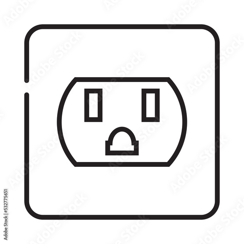 Socket icon with a line style that is suitable for your modern business