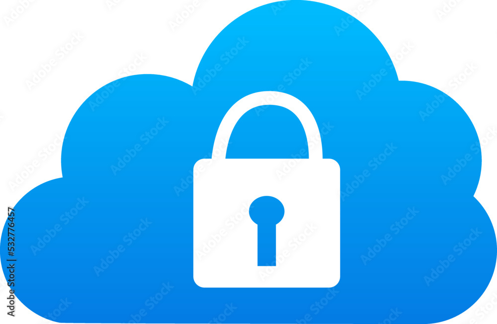 Simple cloud security illustration material Simple cloud security illustration material