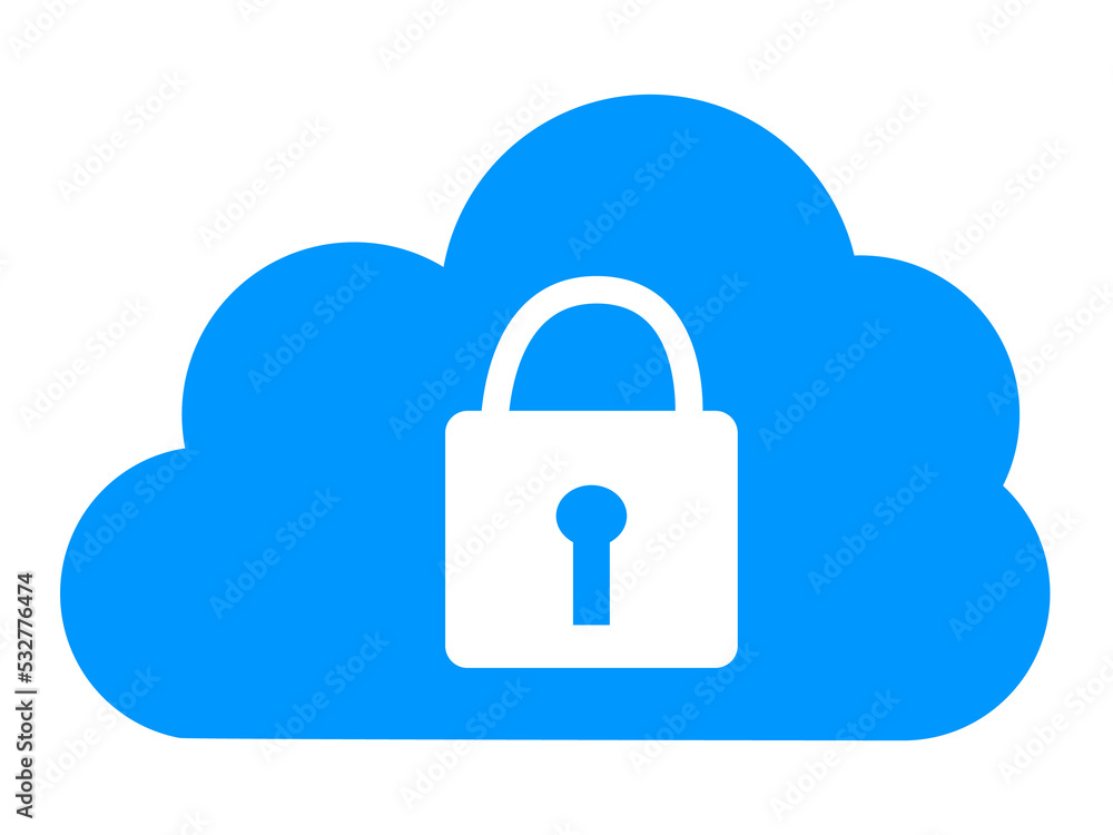 Simple cloud security illustration material Simple cloud security illustration material