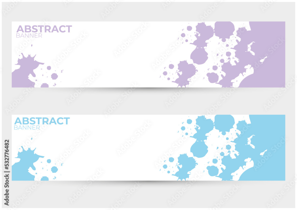 set of abstract ink banner