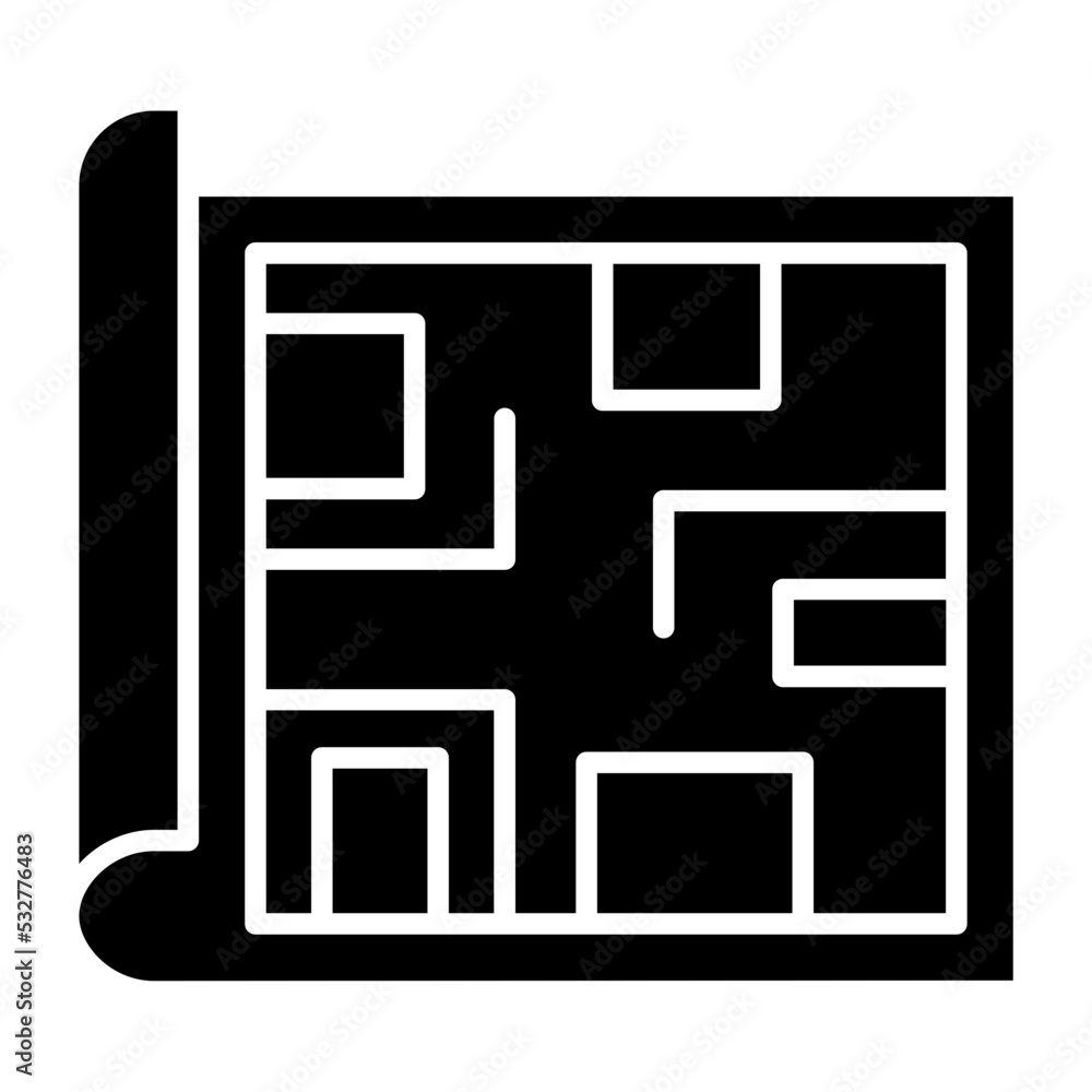 Blueprint Glyph Icon Blueprint Glyph Icon