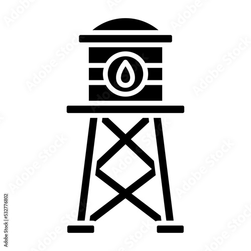 Water Tower Glyph Icon
