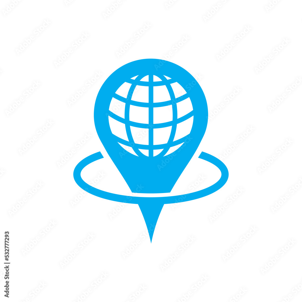 Pin map location pointer logo design