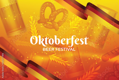 realistic background oktoberfest vector design illustration