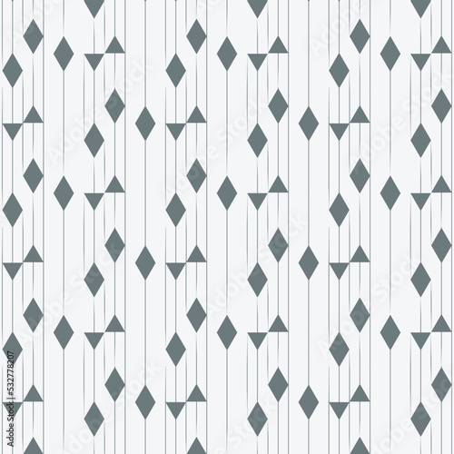 vector pattern, repeating linear diamond and triangle shape on garland in monochrome styles, pattern is clean for fabric, printing, wallpaper. Pattern is on swatches panel