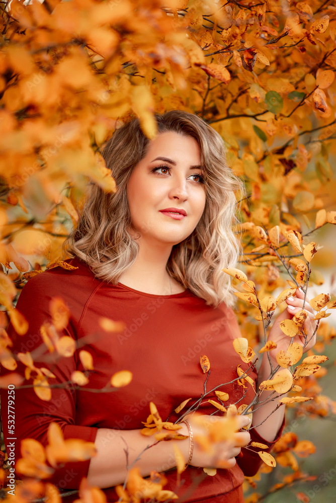 Portrait of a beautiful woman in autumn leaves Portrait of a beautiful woman in autumn leaves