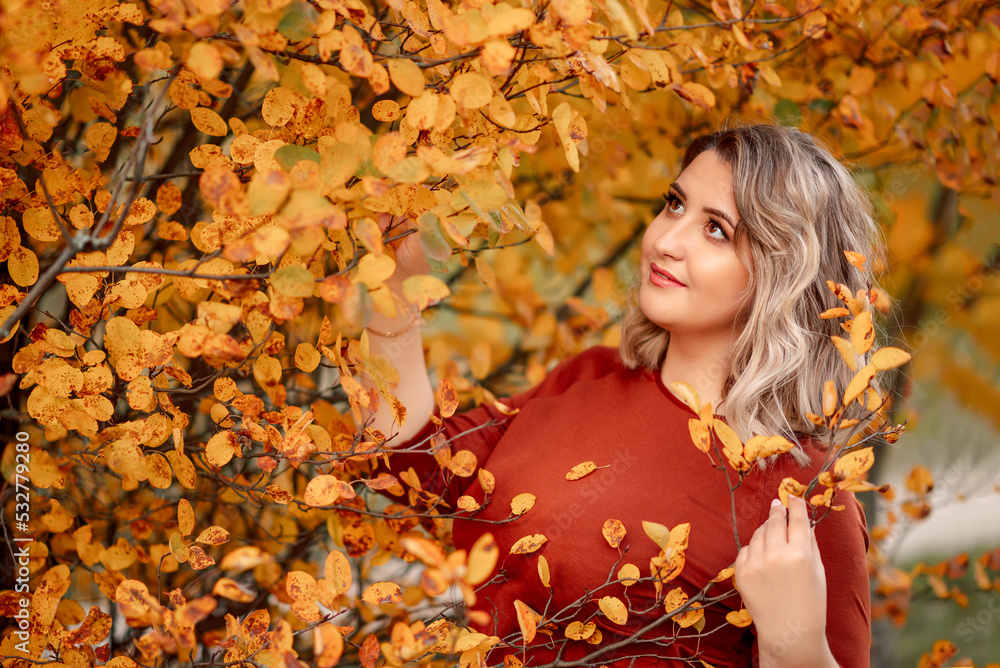 Autumn portrait of a plus-size girl Autumn portrait of a plus-size girl