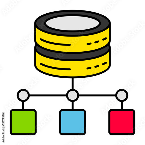 decentralised independent computers vector color icon design, Big data Symbol, Business intelligence Sign,Web hosting and Data Center Stock Illustration, Distributed database Concept