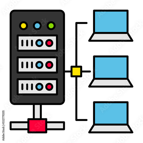 load balancing vector color icon design, Big data Symbol, Business intelligence Sign,Web hosting and Data Center Stock Illustration, Array database management systems Concept