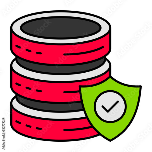  db security vector color icon design, Big data Symbol, Business intelligence Sign,Web hosting and Data Center Stock Illustration, Data Insurance Concept