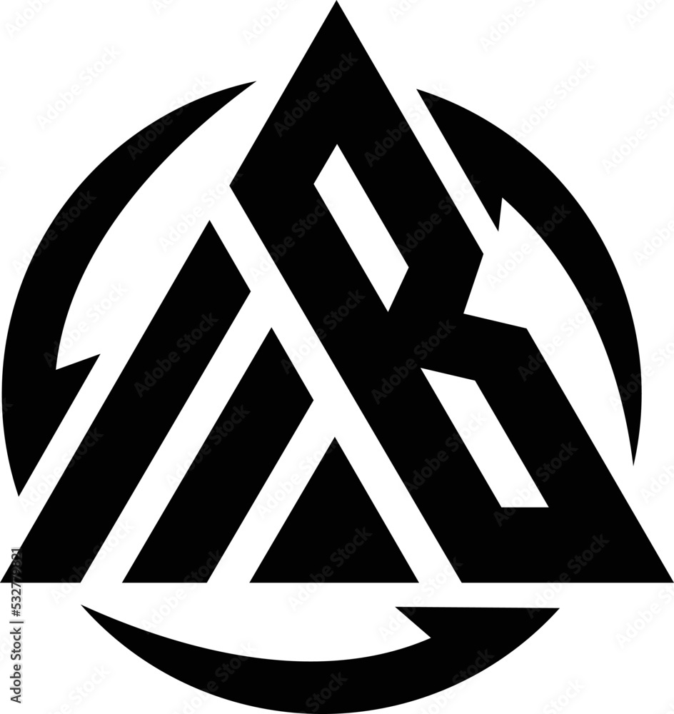 AB letter logo with the triangle style design AB letter logo with the triangle style design
