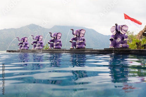 Natural hot spring spa beside Batur volcano photo