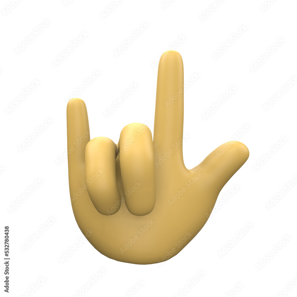 3D Illustration of hand sign emoticon on Transparent PNG Background. 3D ...