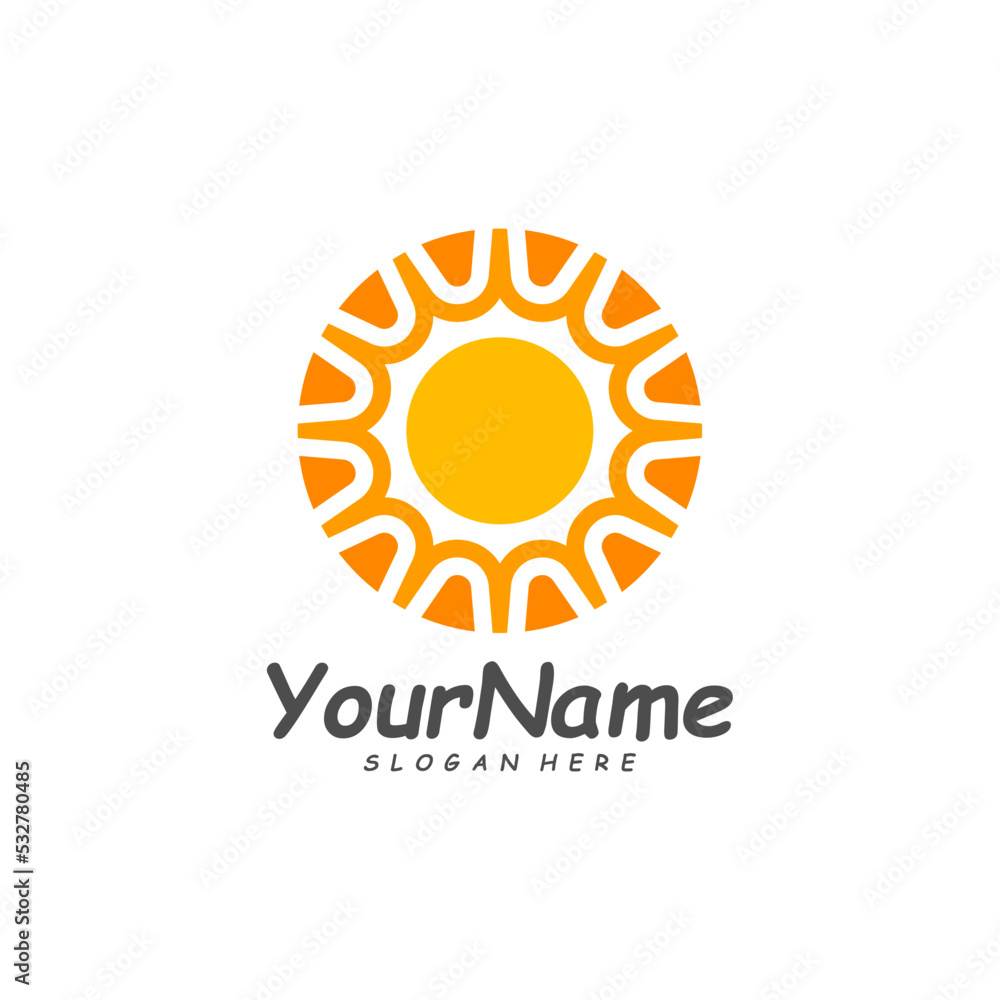 Fototapeta premium Sun logo design template, Creative Sun logo vector, Simple icon symbol