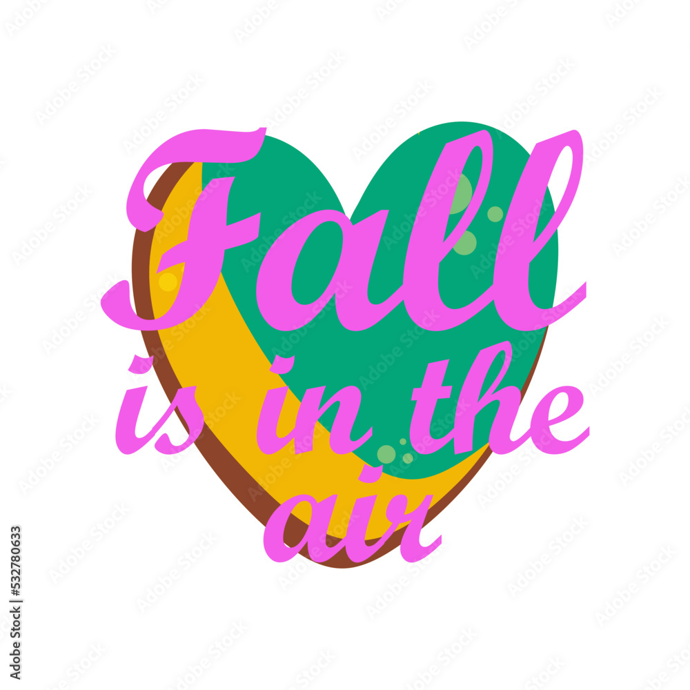 Autumn card with cute heart and autumn lettering. Cute vector illustration. Autumn card with cute heart and autumn lettering. Cute vector illustration.