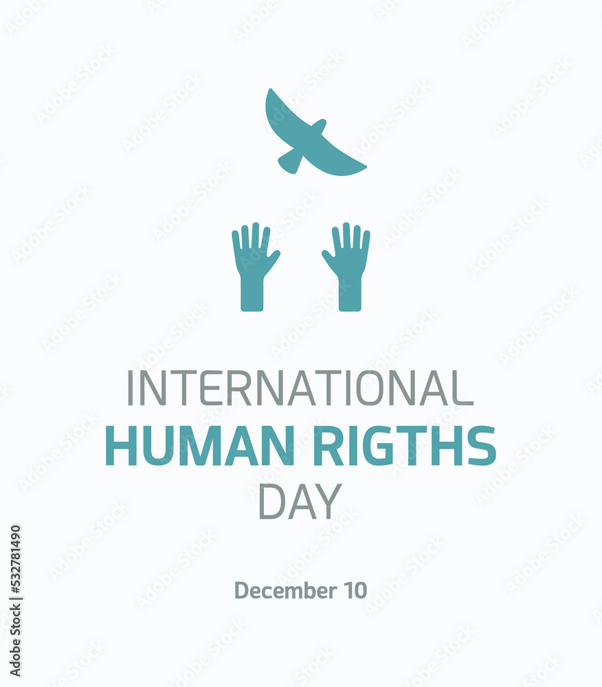 December 10th. International Human Rights Day. Vector illustration for card, poster, social media, banner.