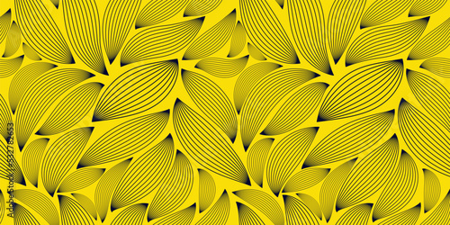 Luxury seamless floral pattern with striped leaves. abstract background