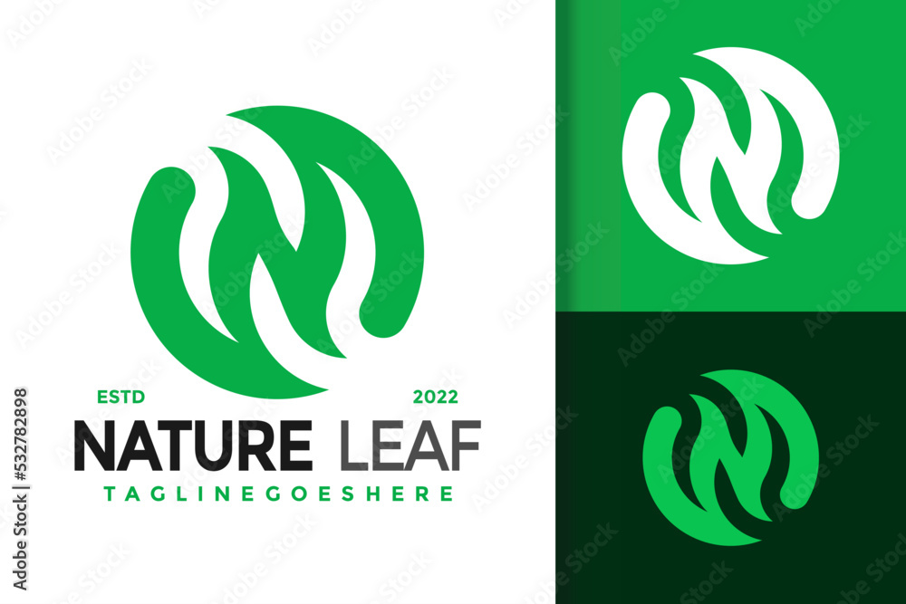 N Nature Leaf Logo Design, brand identity logos vector, modern logo, Logo Designs Vector Illustration Template N Nature Leaf Logo Design, brand identity logos vector, modern logo, Logo Designs Vector Illustration Template
