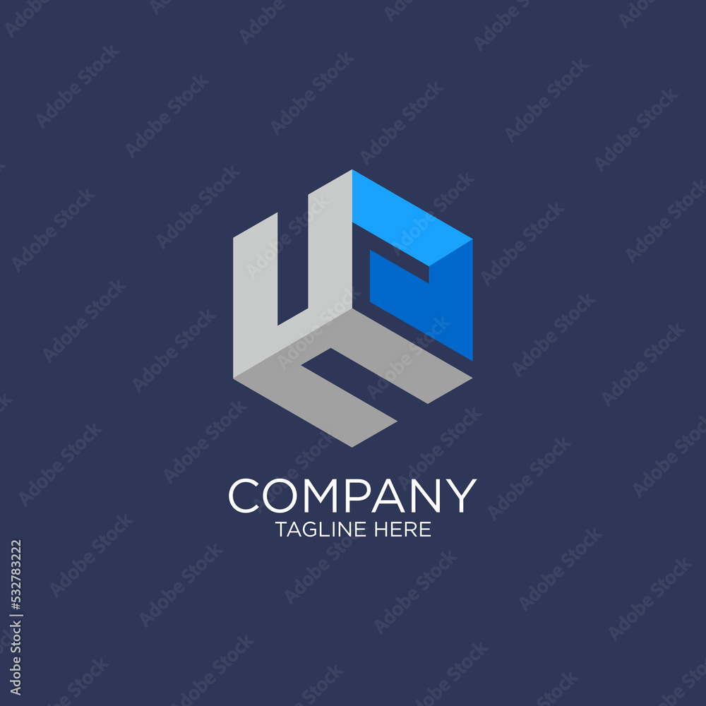design logo abstract monochrome letter H U, logo type UP design logo abstract monochrome letter H U, logo type UP