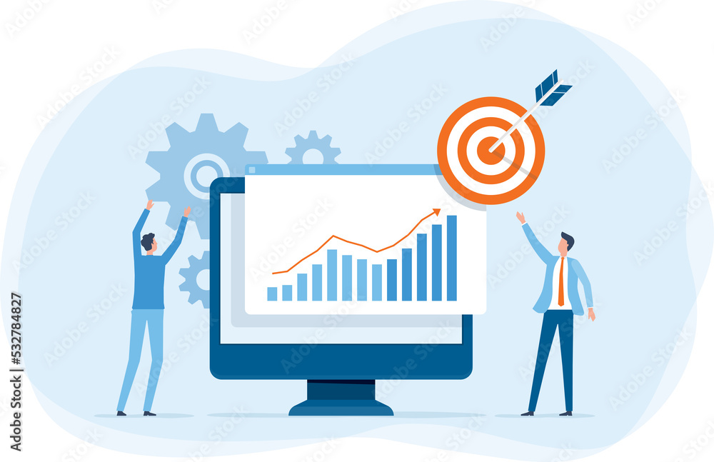 business people analytics and monitoring on financial investment report dashboard monitor concept business people analytics and monitoring on financial investment report dashboard monitor concept