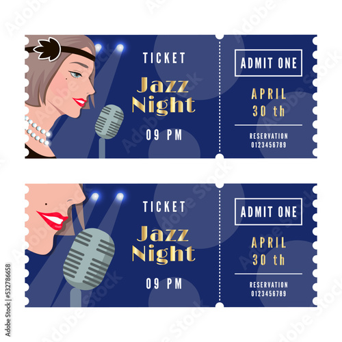 Photography Jazz Night tickets isolated vector