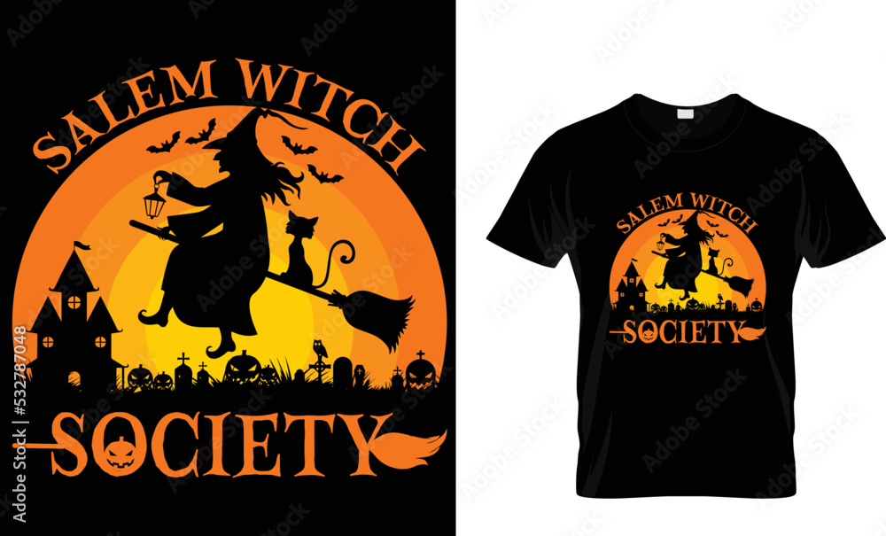 Salem witch society Halloween t shirt design template