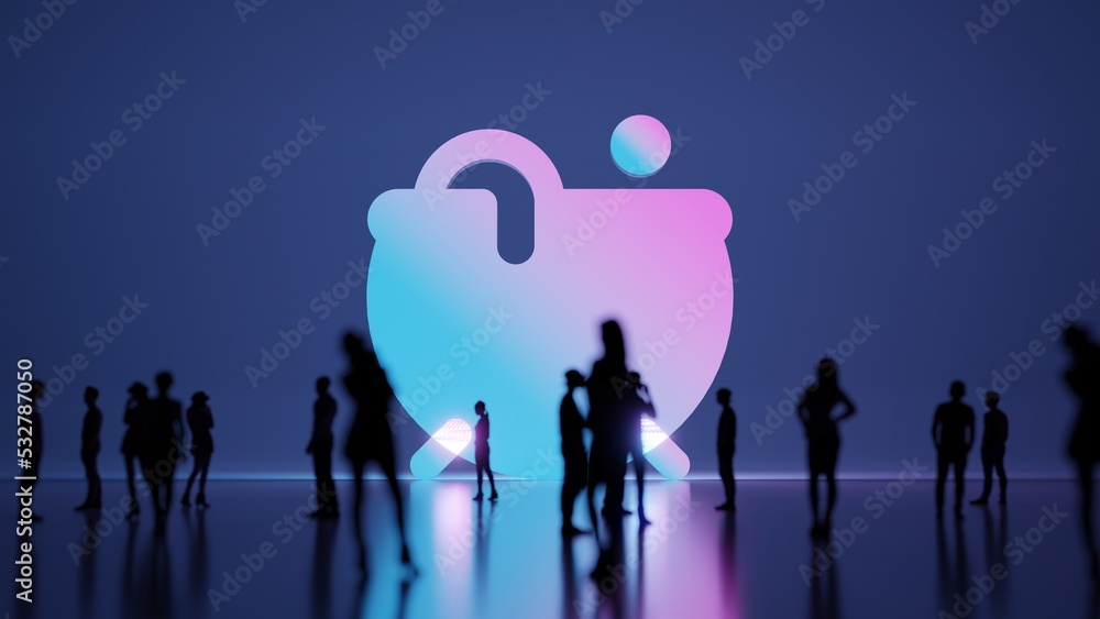 3d rendering people in front of symbol of cauldron on background 3d rendering people in front of symbol of cauldron on background