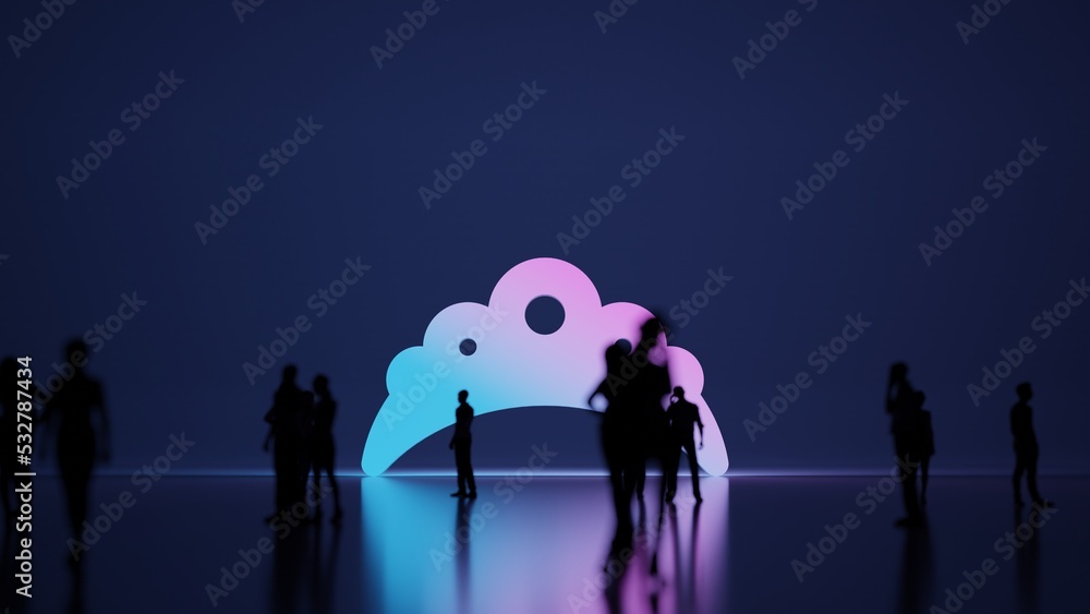 Naklejka premium 3d rendering people in front of symbol of diadem on background