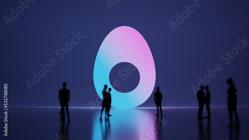 3d rendering people in front of symbol of egg on background