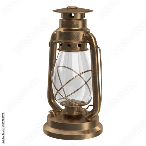 3D rendering illustration of a kerosene lamp