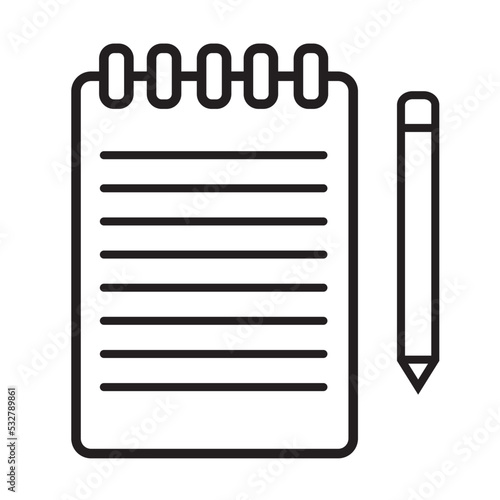 Libreta de notas, lapiz
