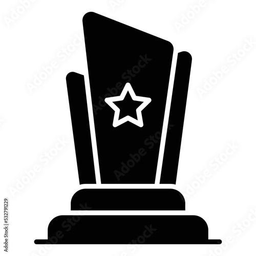 Glass trophy icon, editable vector 