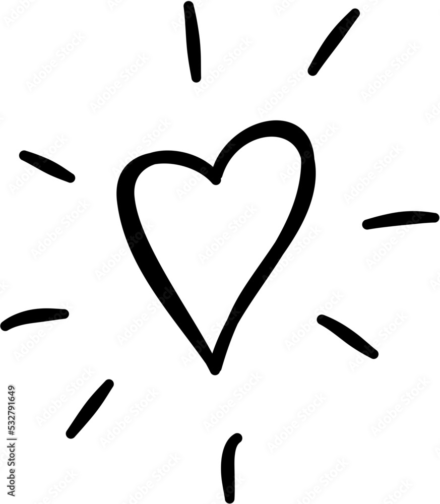 Glowing Beating Heart Doodle Hand Drawn Glowing Beating Heart Doodle Hand Drawn